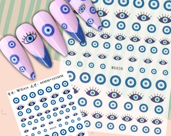 Evil Eye Nail Art Stickers: Hamsa Hand Decals