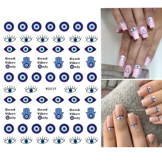 Nail Art Decals Evil Eye Stickers Nail Decal Sticker Hamsa 3D ...