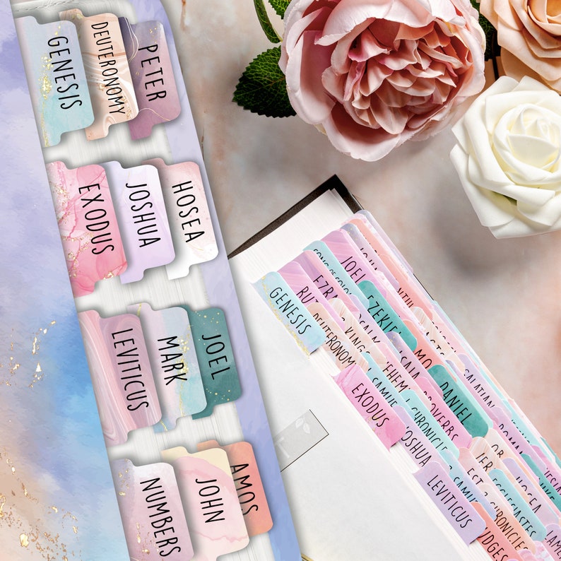 Pastel Nebula Bible Tabs: Laminated, Large Print - Bible Study image 9