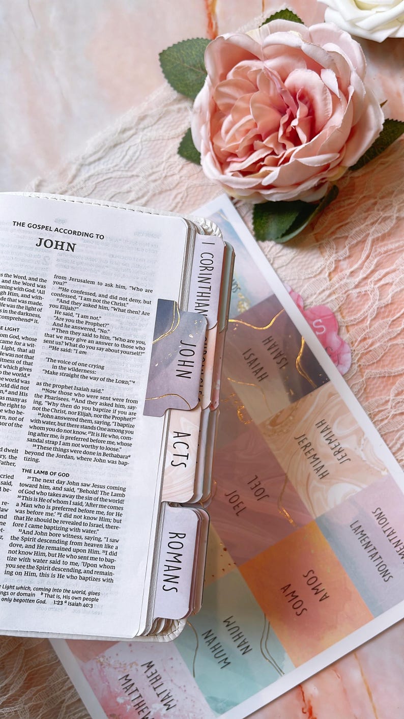 Pastel Nebula Bible Tabs: Laminated, Large Print - Bible Study image 2