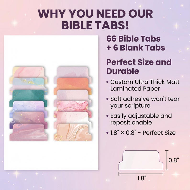 Pastel Nebula Bible Tabs: Laminated, Large Print - Bible Study image 3