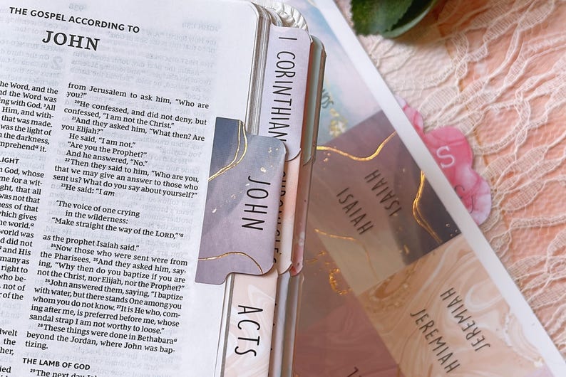 Pastel Nebula Bible Tabs: Laminated, Large Print - Bible Study image 5