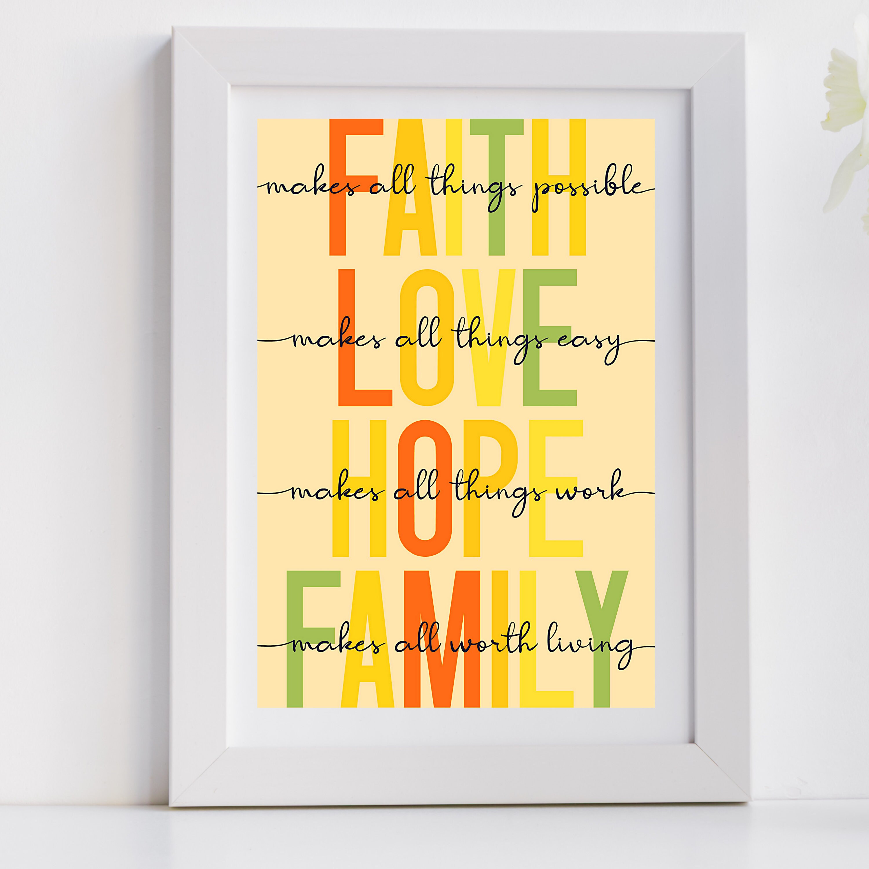 Faith Love Hope Family Art Print DIGITAL FILE ONLY Etsy