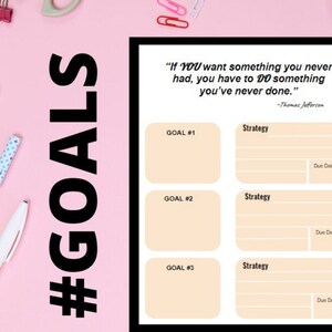 Goal Setting Planner Goal Tracker Planner Goal List goal - Etsy