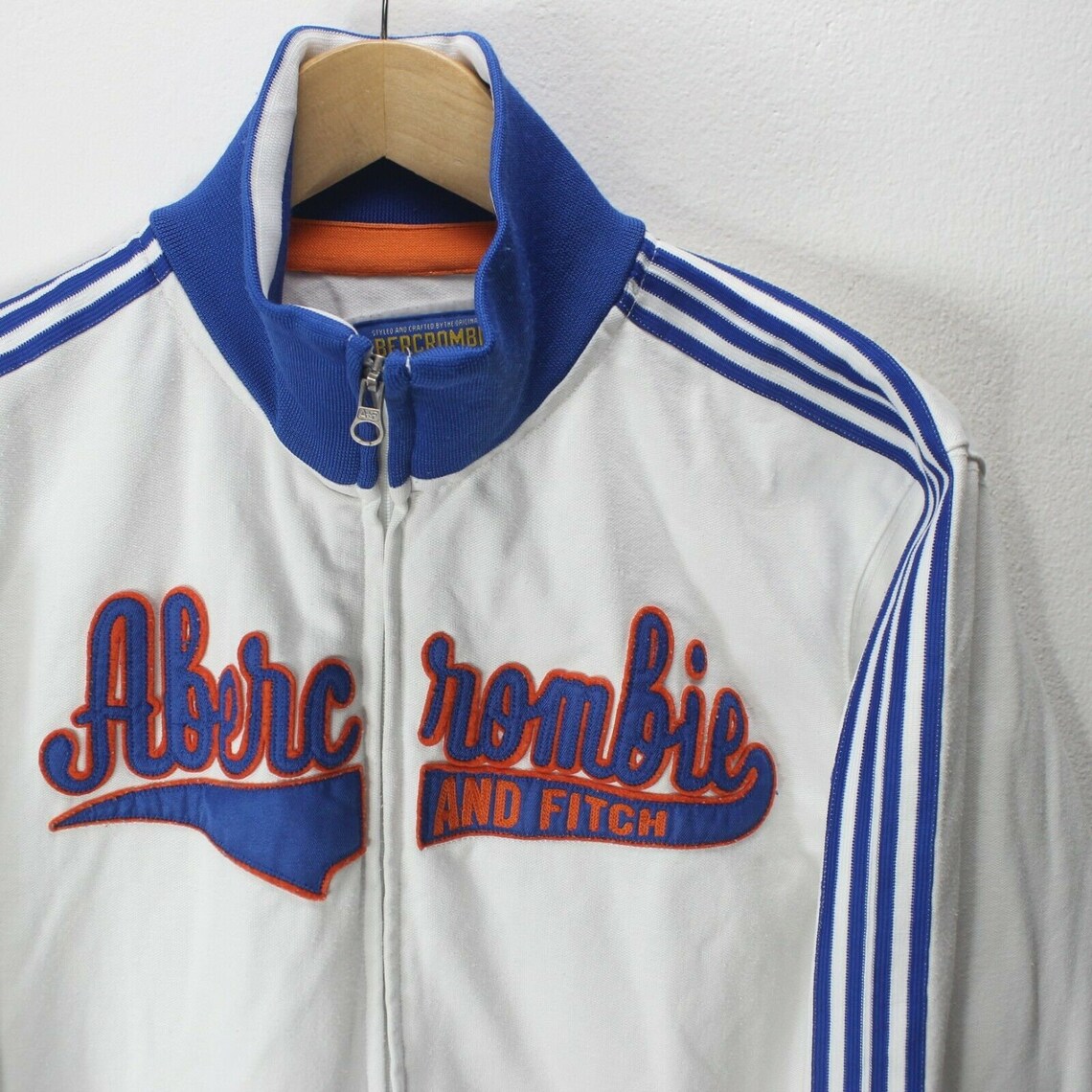 Abercrombie & Fitch Men's Track Jacket in White Size L Etsy