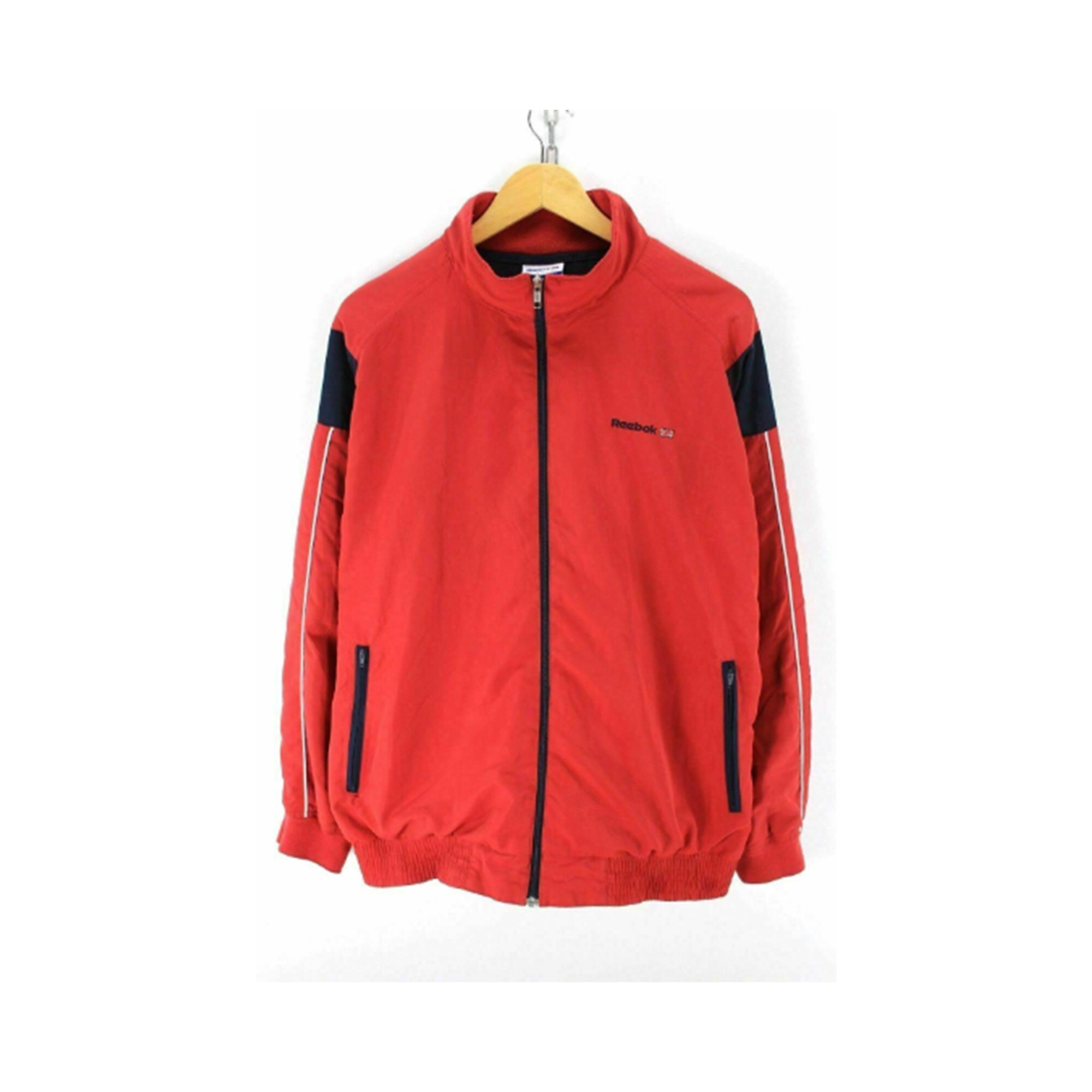 Reebok Men's Track Jacket Size M Red Spellout & Flag full Etsy