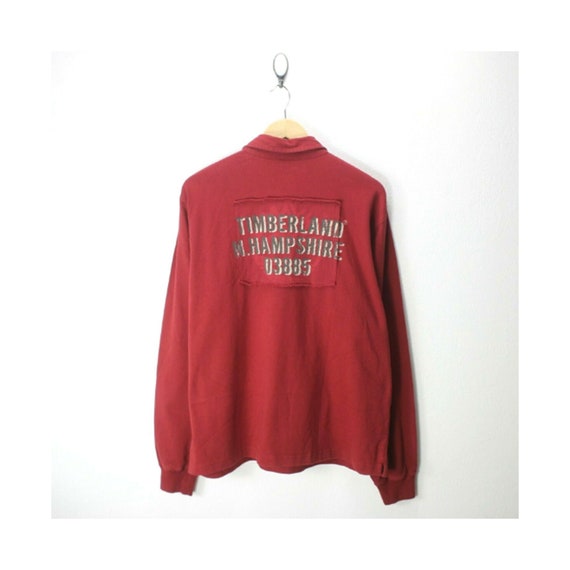 Vintage Timberland Men's Long Sleeve Polo Shirt in