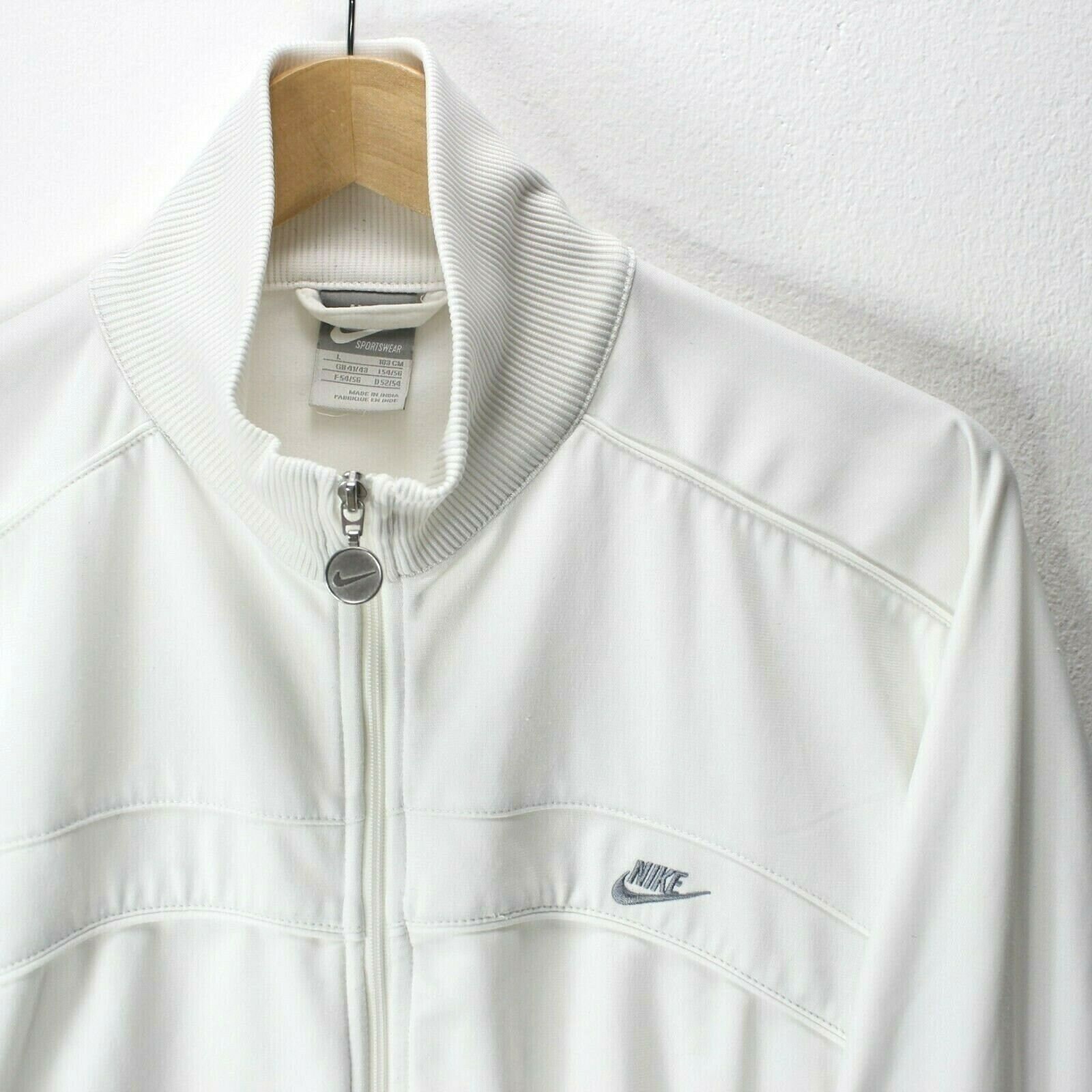 Vintage Nike Men's Track Jacket in White Size L Full-Zip | Etsy