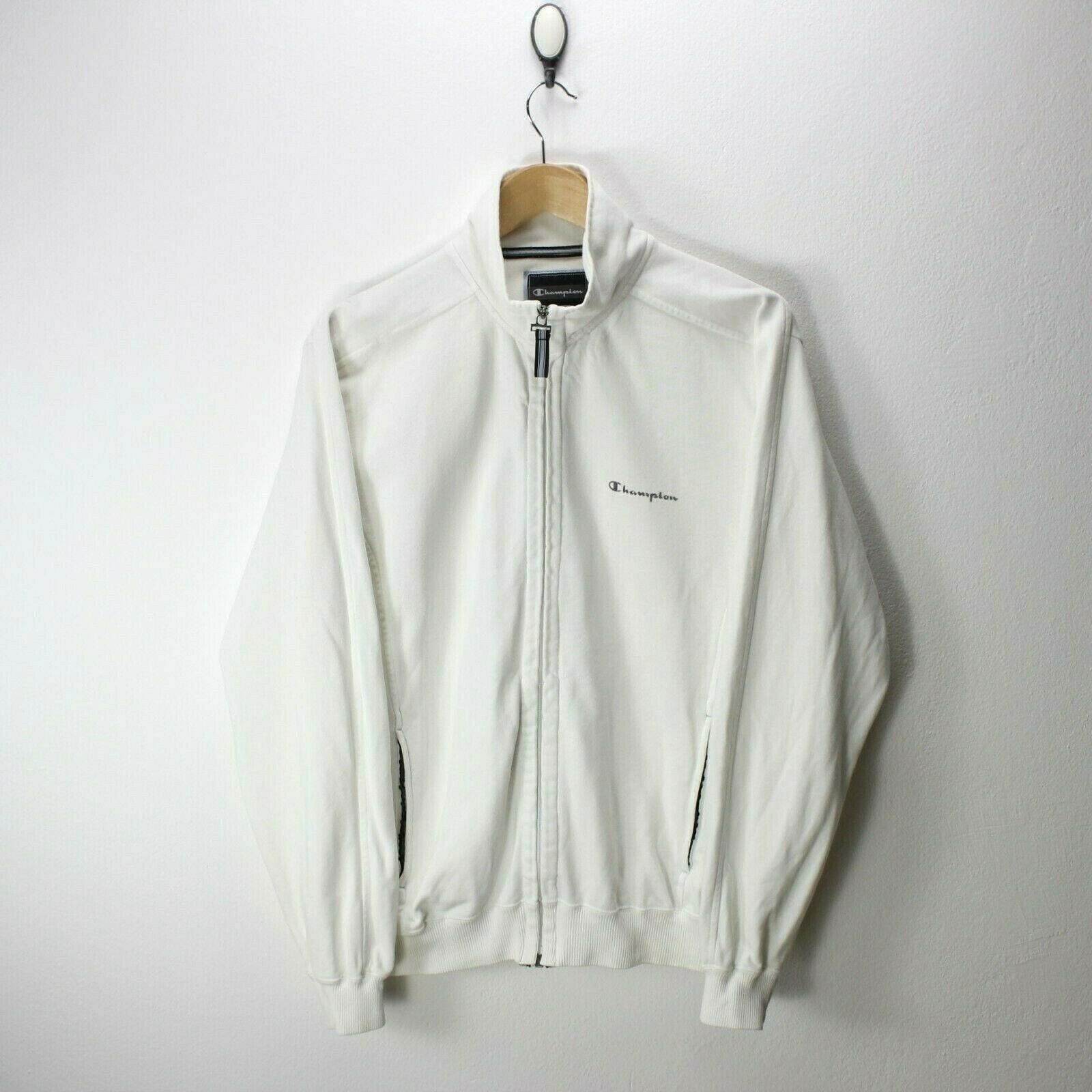 Vintage Men's Champion Track Jacket in White Size M Full Etsy