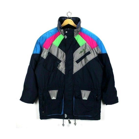 Vintage Men's Ellesse Ski Jacket Size L Multi-Colo