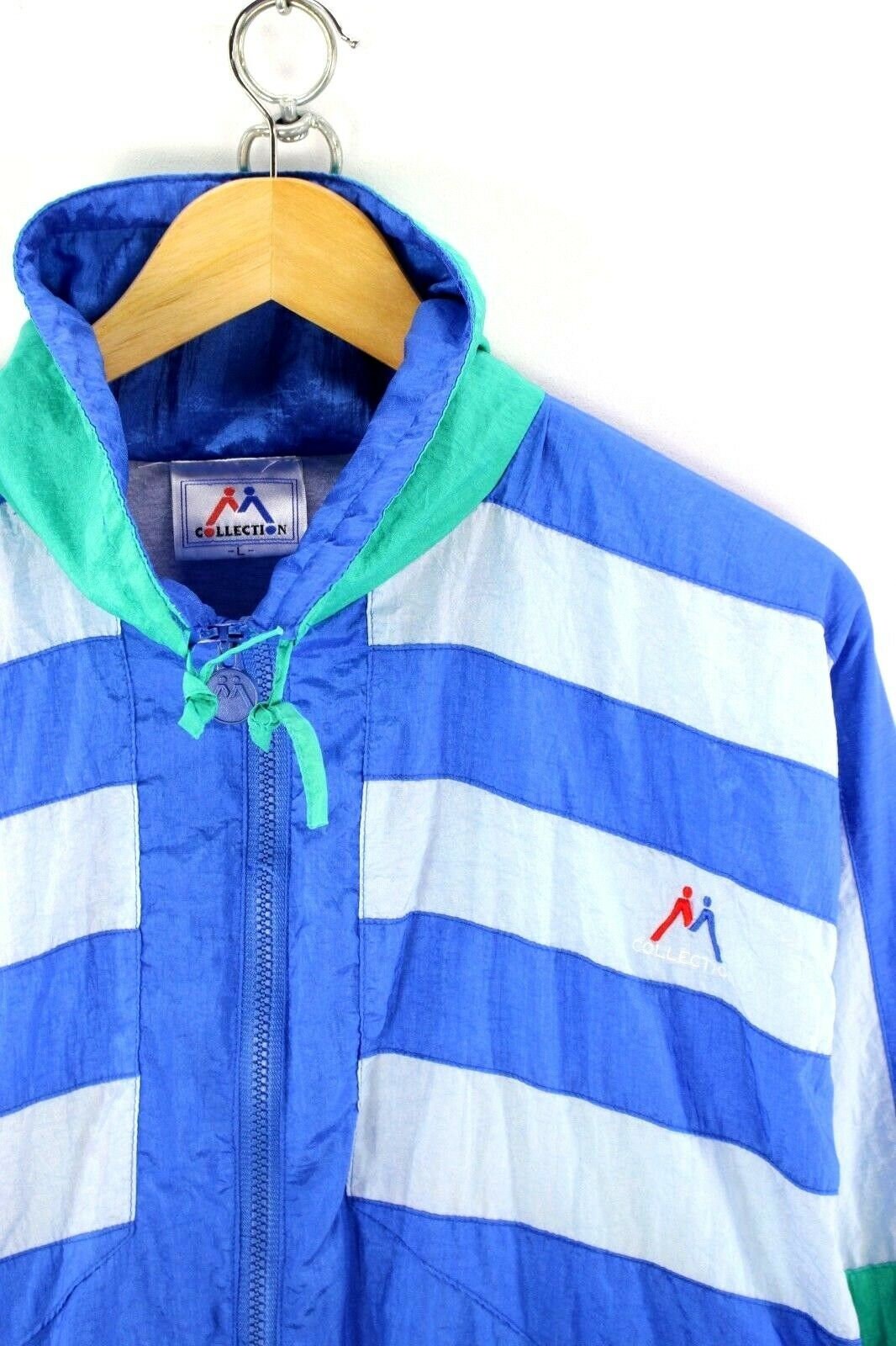 Vintage Mens Retro Tracksuit TOP Size L Full Zip Running Etsy