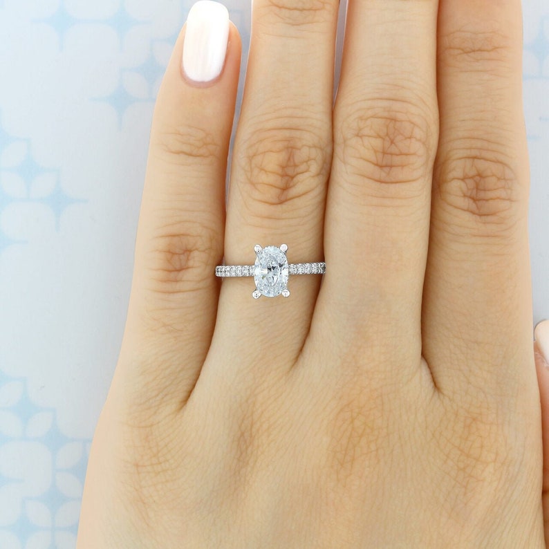 3.00CT Oval Cut Moissanite Engagement Ring Promise Ring 14K Gold Anniversary ring Engagement Ring
