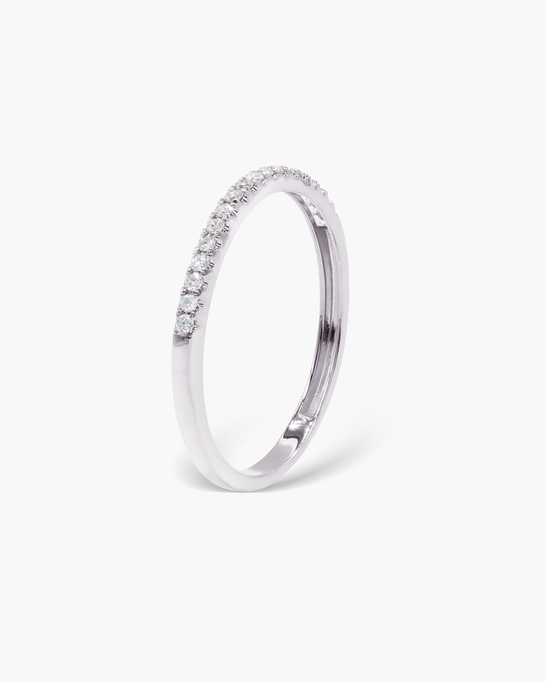 Gift for Women Moissanite Band Eternity Band Classic and Elegant Wedding Band Rose Gold Stacking Ring CZ Ring