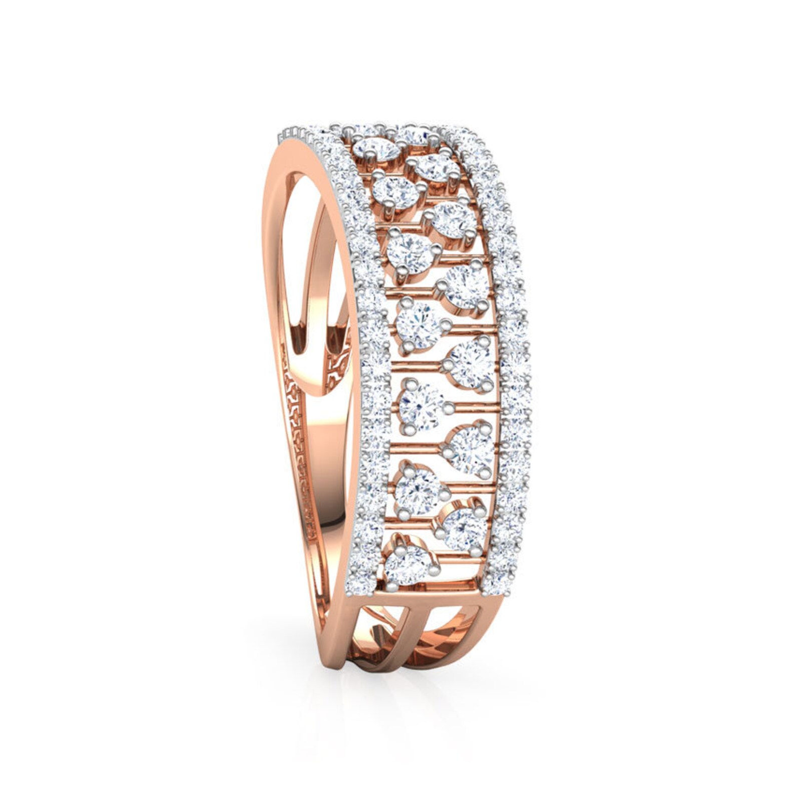 Linear Diamond Wedding Band Delicate Wedding Ring Moissanite Etsy