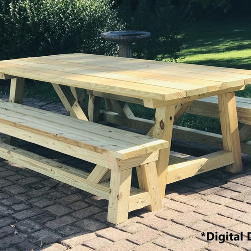Easy DIY Farm Table Woodworking Plans Etsy