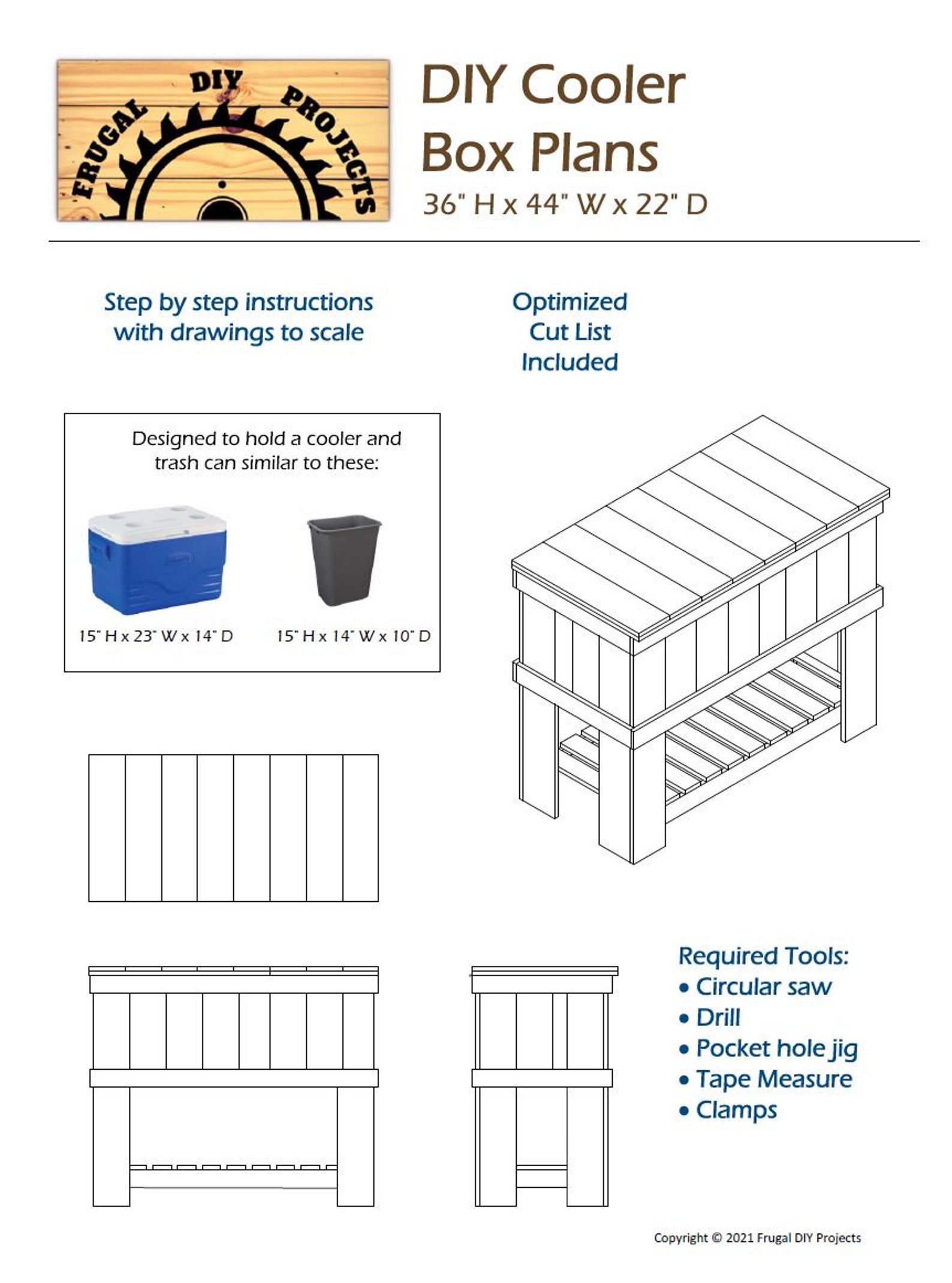 DIY Cooler Box Woodworking Plans Etsy