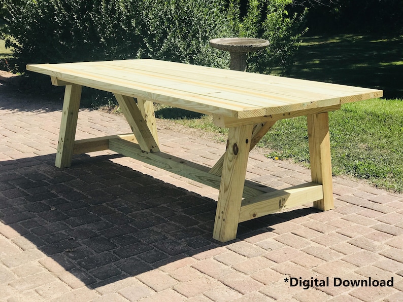 Easy DIY Farm Table Woodworking Plans Etsy