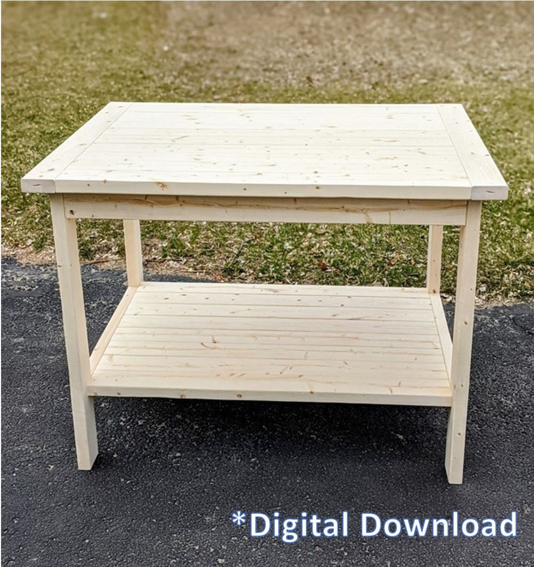 Easy DIY Workbench or Craft Table Woodworking Plans - Etsy