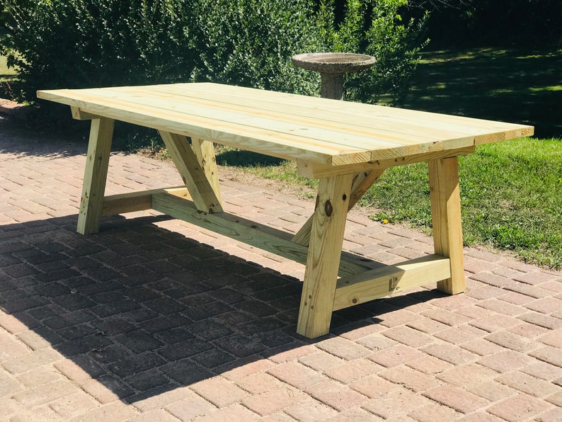 Easy DIY Farm Table With Matching Bench Woodworking Plans Etsy