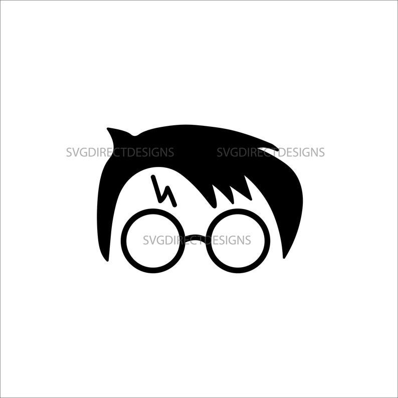 Harry Potter hair glasses scar Wizard SVG | Etsy
