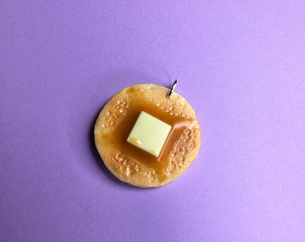 Handcrafted Polymer Clay Pancake Charm (Large Size)