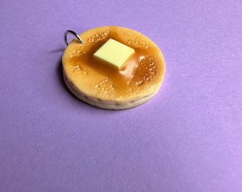 Handcrafted Polymer Clay Pancake Charm (Medium Size)