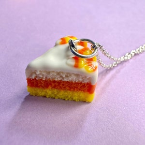 Handcrafted Candy Corn Cake Necklace