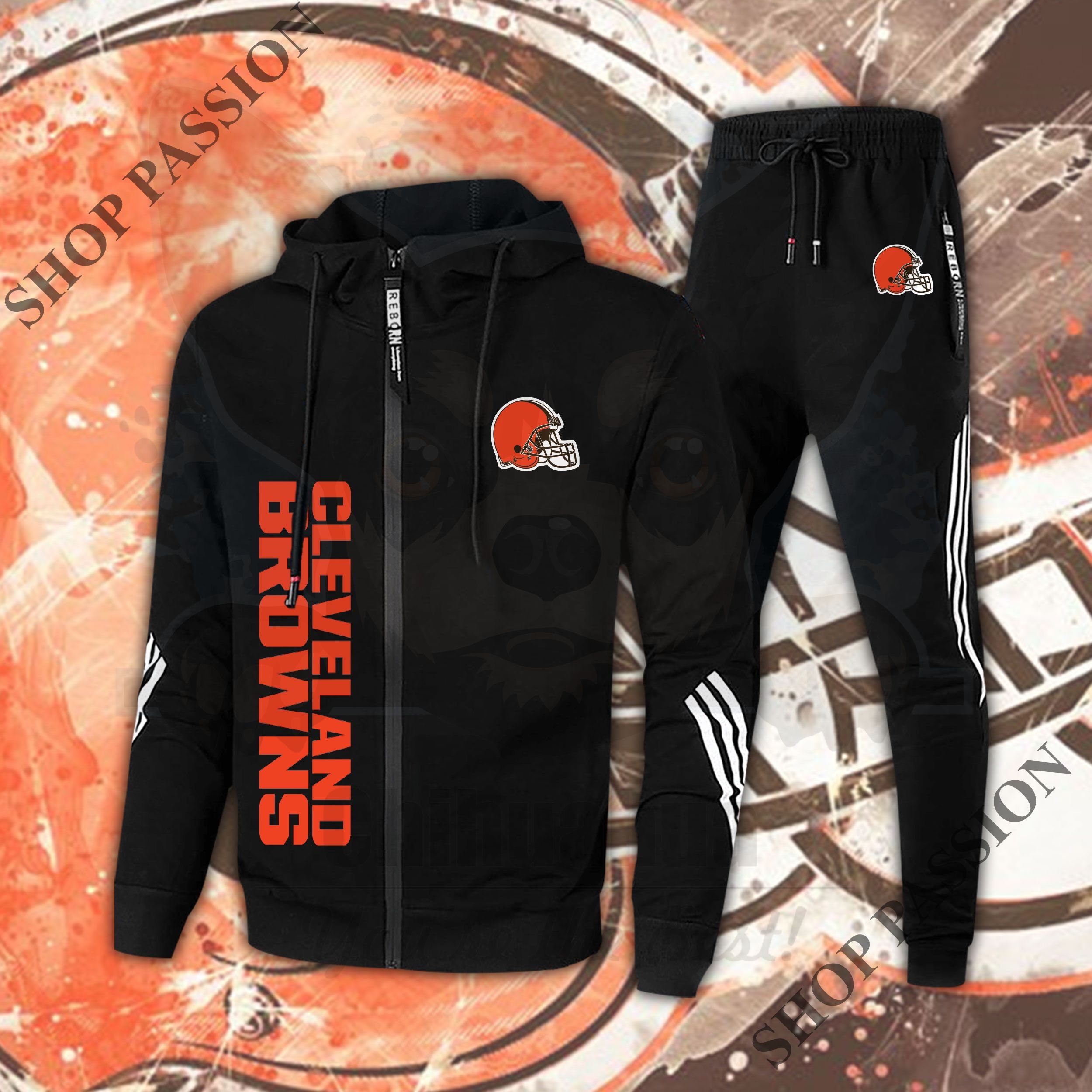 Cleveland Browns Tracksuit Hoodie Zip/Jogging Sports Casual Etsy