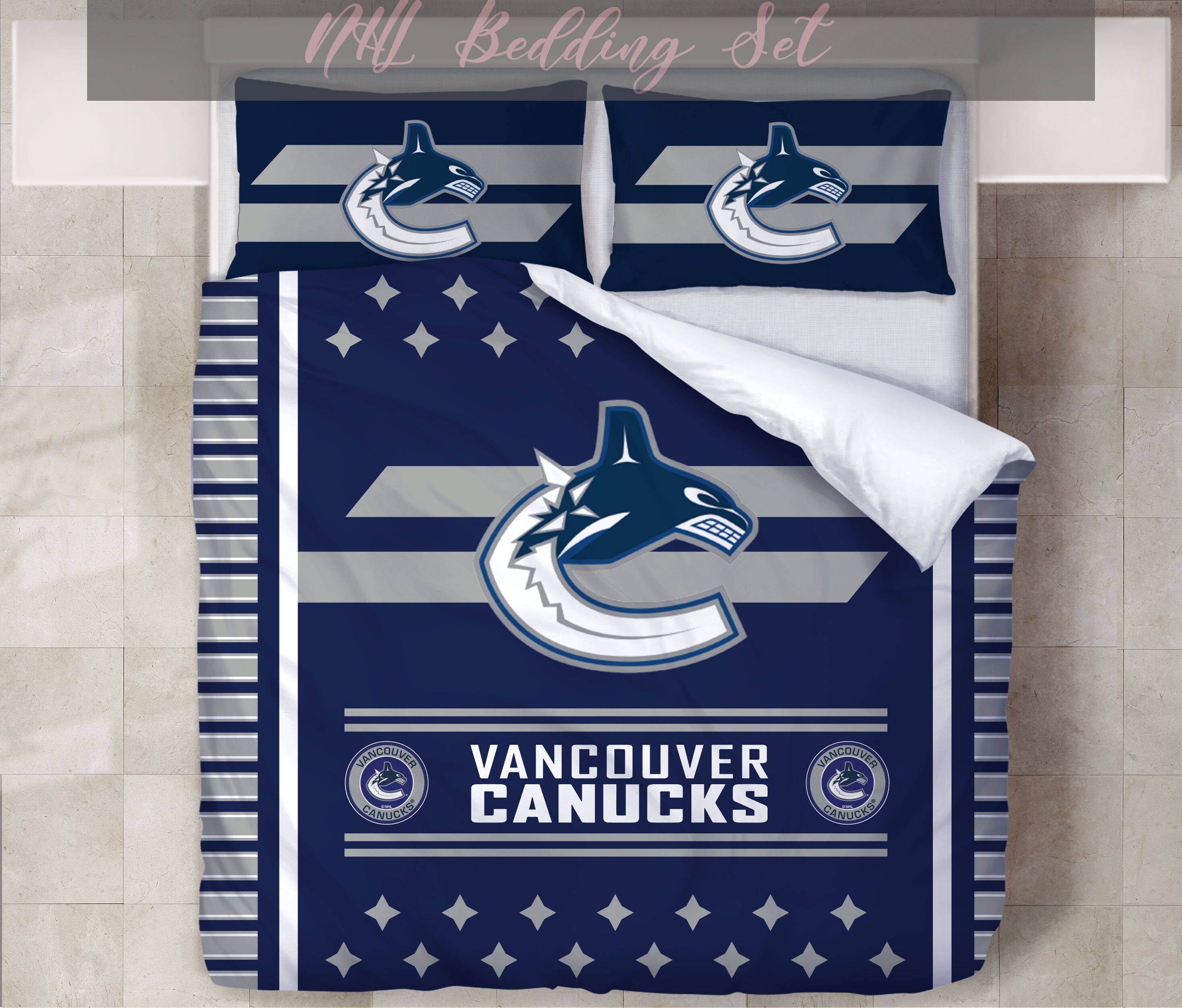 Vancouver Canucks NHL Bedding Set 3D Print Hot Trend/ Duvet Etsy