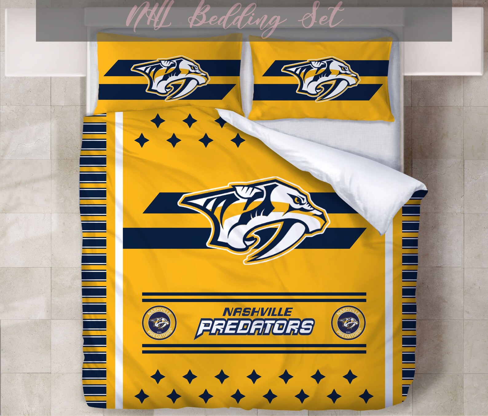 Nashville Predators NHL Bedding Set 3D Print Hot Trend/ Duvet Etsy