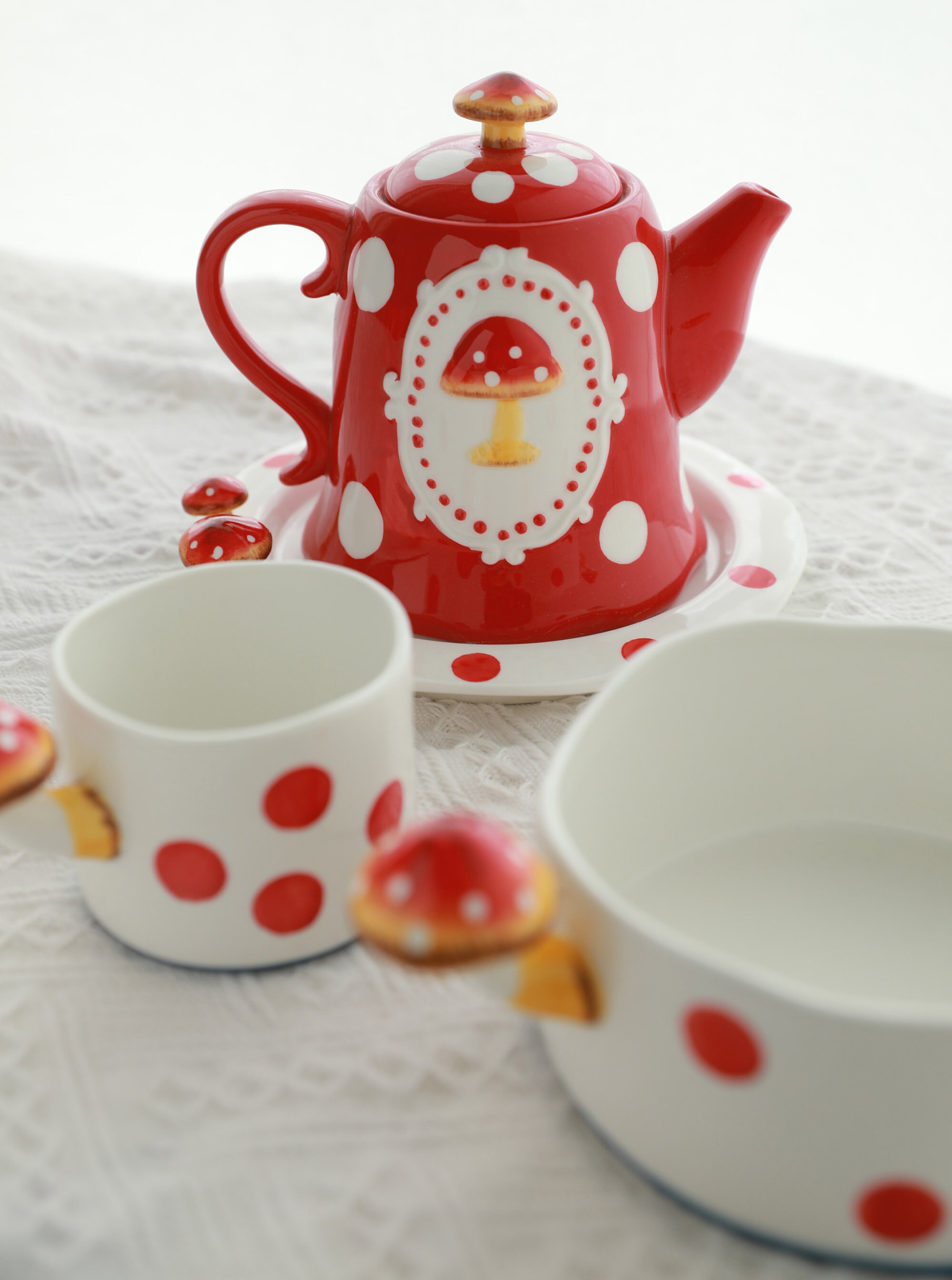 Kawaii Tea Set for Adult Mushroom Cute Tea Set for Little Etsy UK