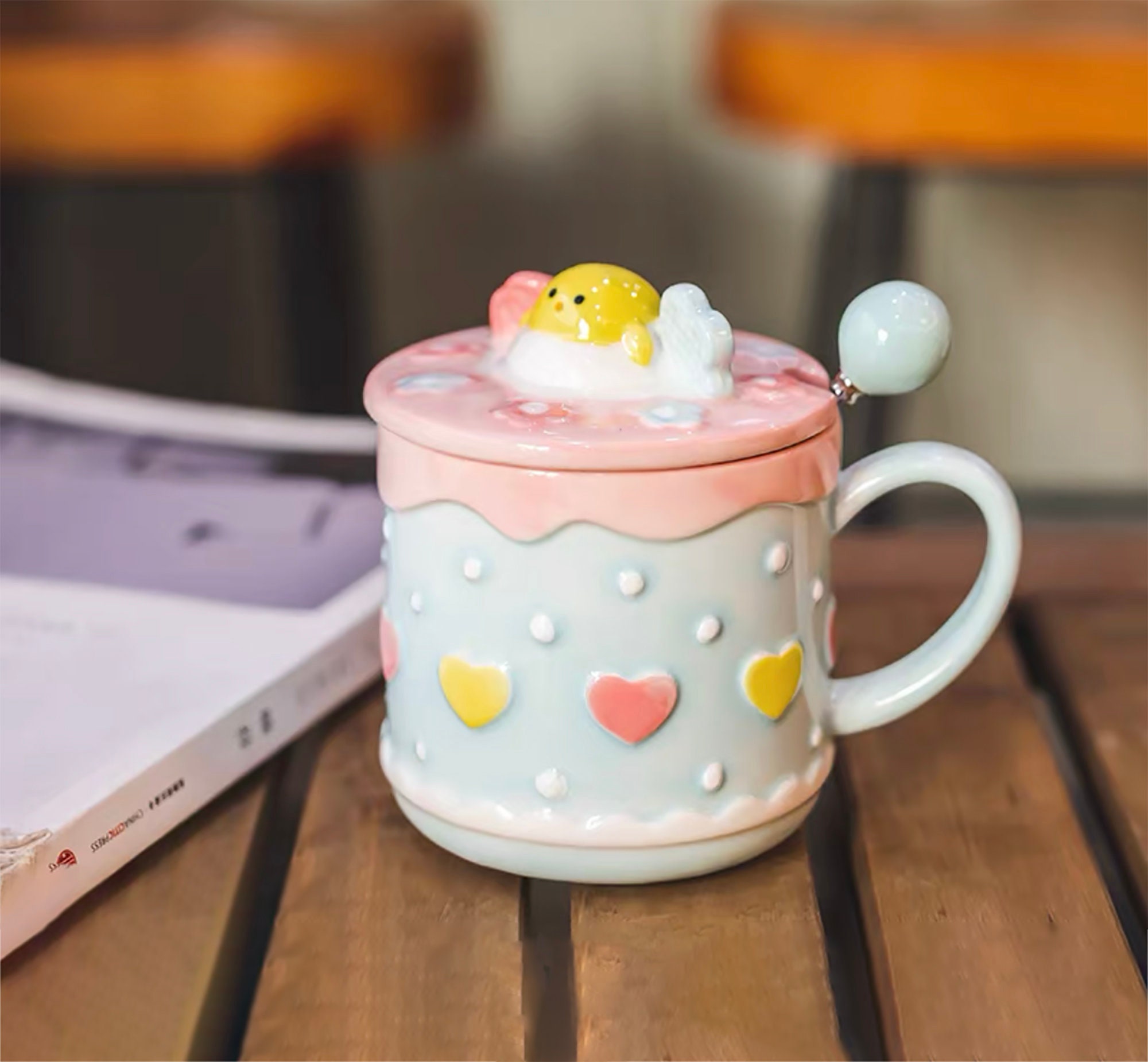 Kawaii Coffee Mug With Lid Cute Cup Ceramic Cute Staff -  Israel