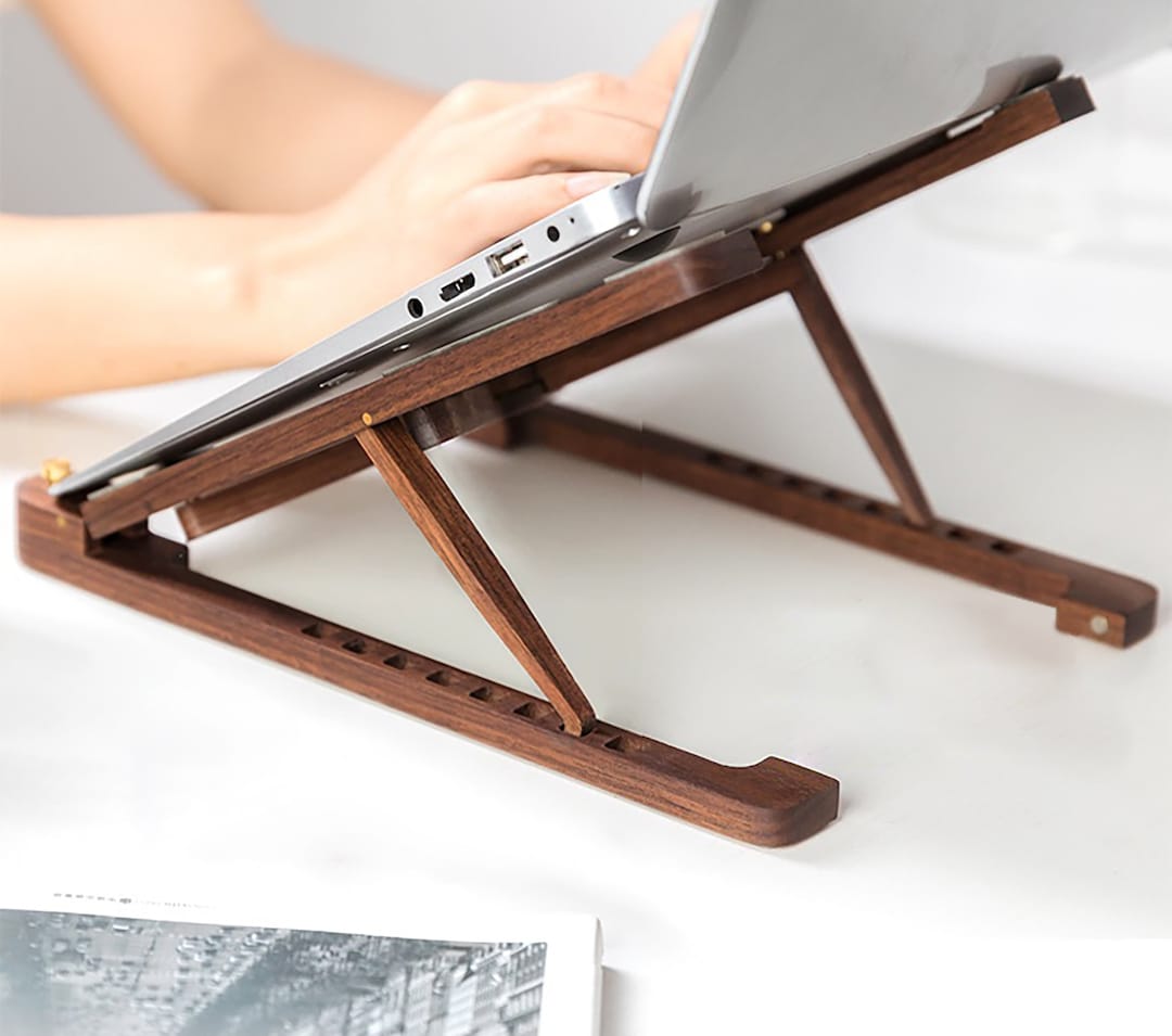 Wood Laptop Stand for Desk Wooden Computer Laptop Stand Etsy