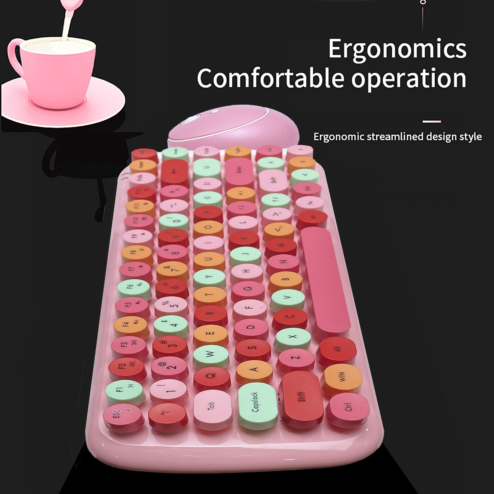 Cute Kawaii Keyboard Wireless Typewriter Blue Pink Keyboard Etsy UK