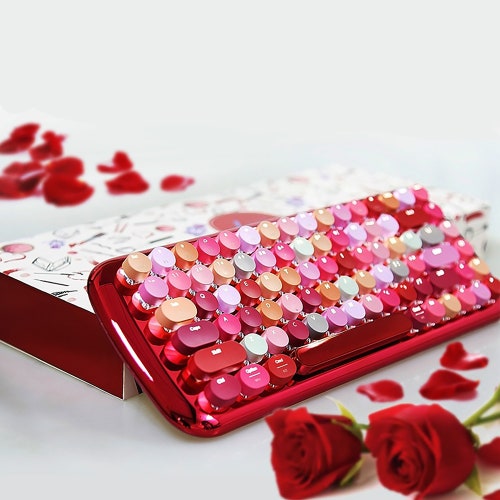 Pink Kawaii Keyboard Cute Wireless Typewriter Blue Keyboard Etsy