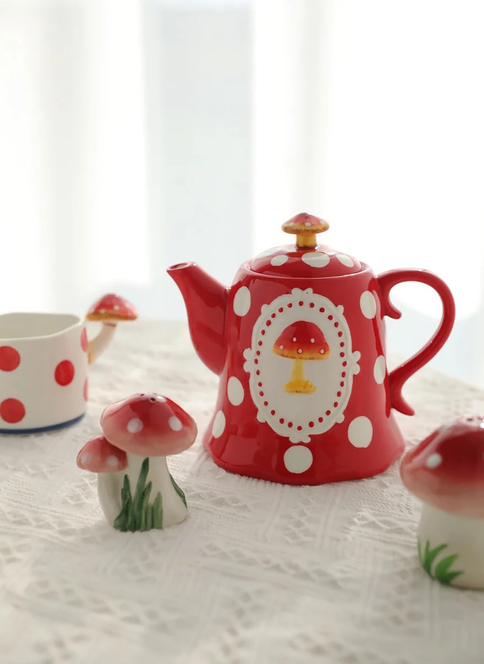 Kawaii Tea Set for Adult Mushroom Cute Tea Set for Little Etsy
