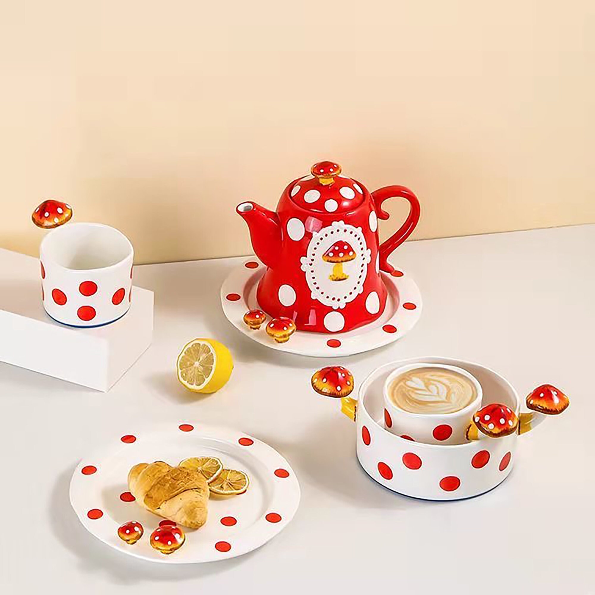 Kawaii Tea Set for Adult Mushroom Cute Tea Set for Little Etsy UK