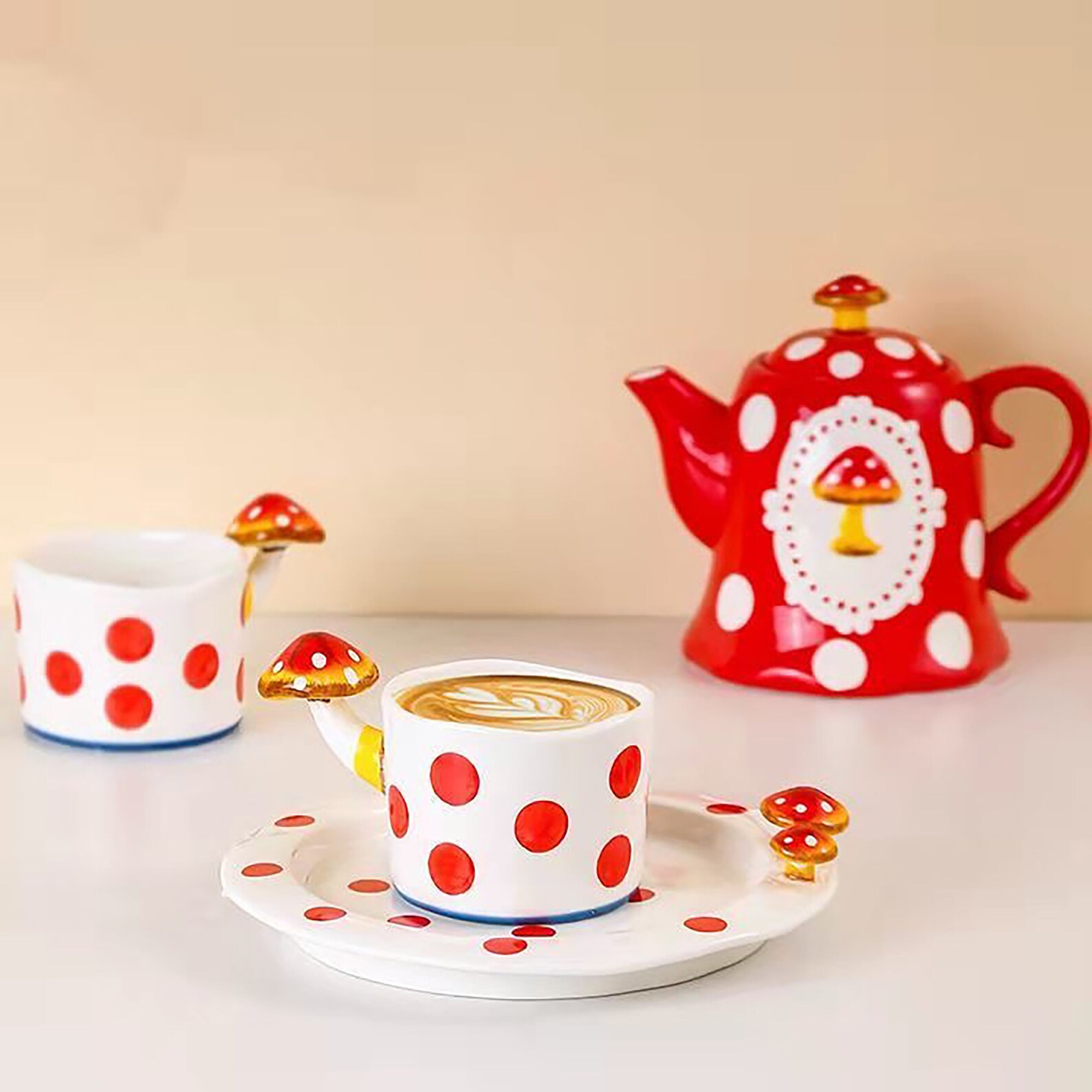 Kawaii Tea Set for Adult Mushroom Cute Tea Set for Little Etsy