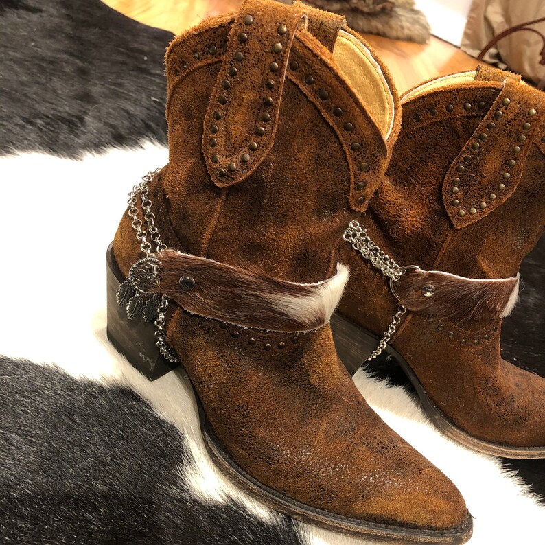 Piel en las correas de la bota de cuero de vaca conjunto de Etsy