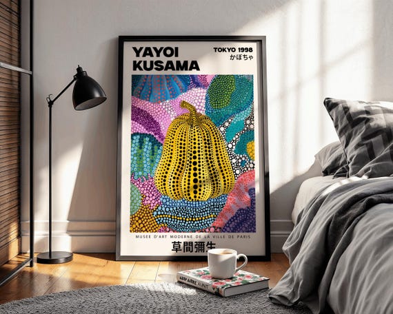 Yayoi Kusama Colourful Pumpkin Art Print | Modern Japanese Pop Art Poster