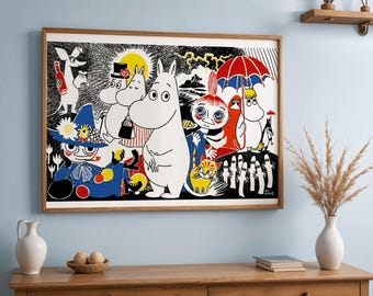 Moomin Family Art Print | Scandinavian Kids Room Decor