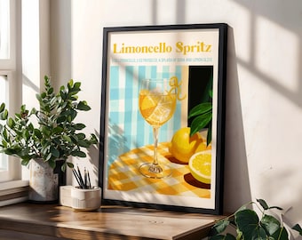 Limoncello Spritz Wall Art Poster | Italian Lemon Cocktail Print