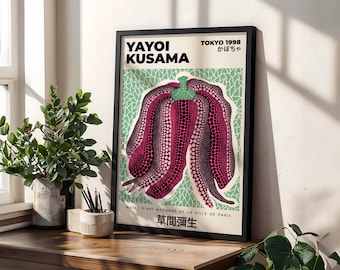 Yayoi Kusama Pumpkin Art Print | Modern Japanese Pop Art Poster