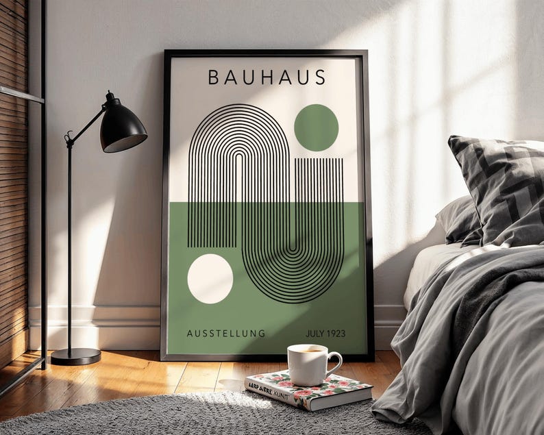 Bauhaus Exhibition Poster 1923 | Minimalist Green Abstract Wall Art - Etsy