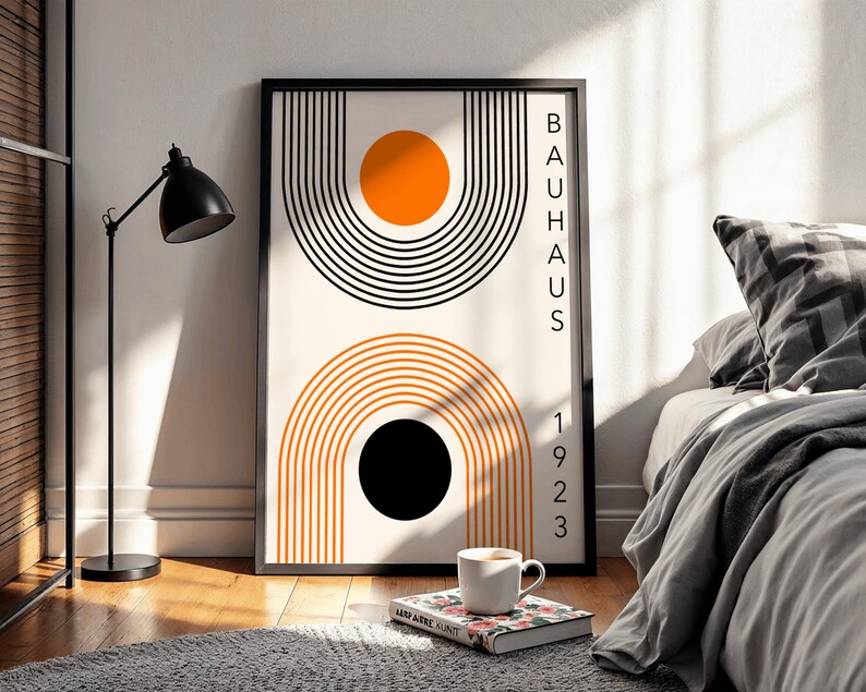 Bauhaus Exhibition Poster 1923 | Minimalist Orange Abstract Wall Art - Etsy