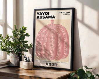 Yayoi Kusama Pumpkin Art Print | Modern Japanese Pop Art Poster