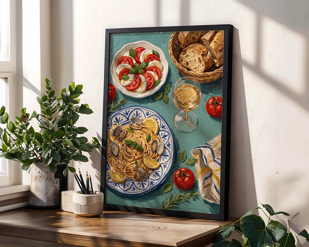 300 mediterranean kitchen posters bundle, retro café... Italian Pasta Poster | Kitchen Wall Art | Mediterranean Food Print ...