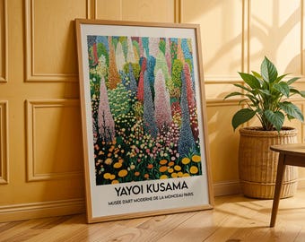Yayoi Kusama Floral Forest Poster | Colorful Botanical Wall Art