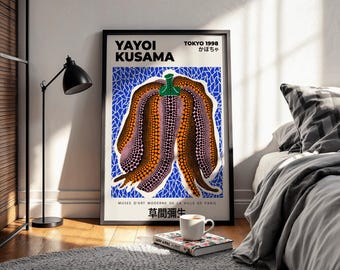 Yayoi Kusama Pumpkin Art Print | Modern Japanese Pop Art Poster