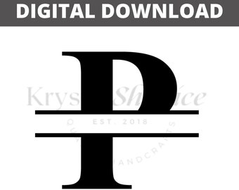 Download Split Monogram P Etsy